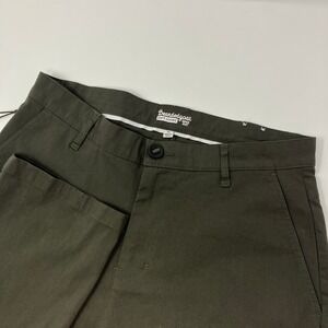 Bearded Goat Union Pants Mens 32 (32x30.5) Stretch Tech Green Performance Chino